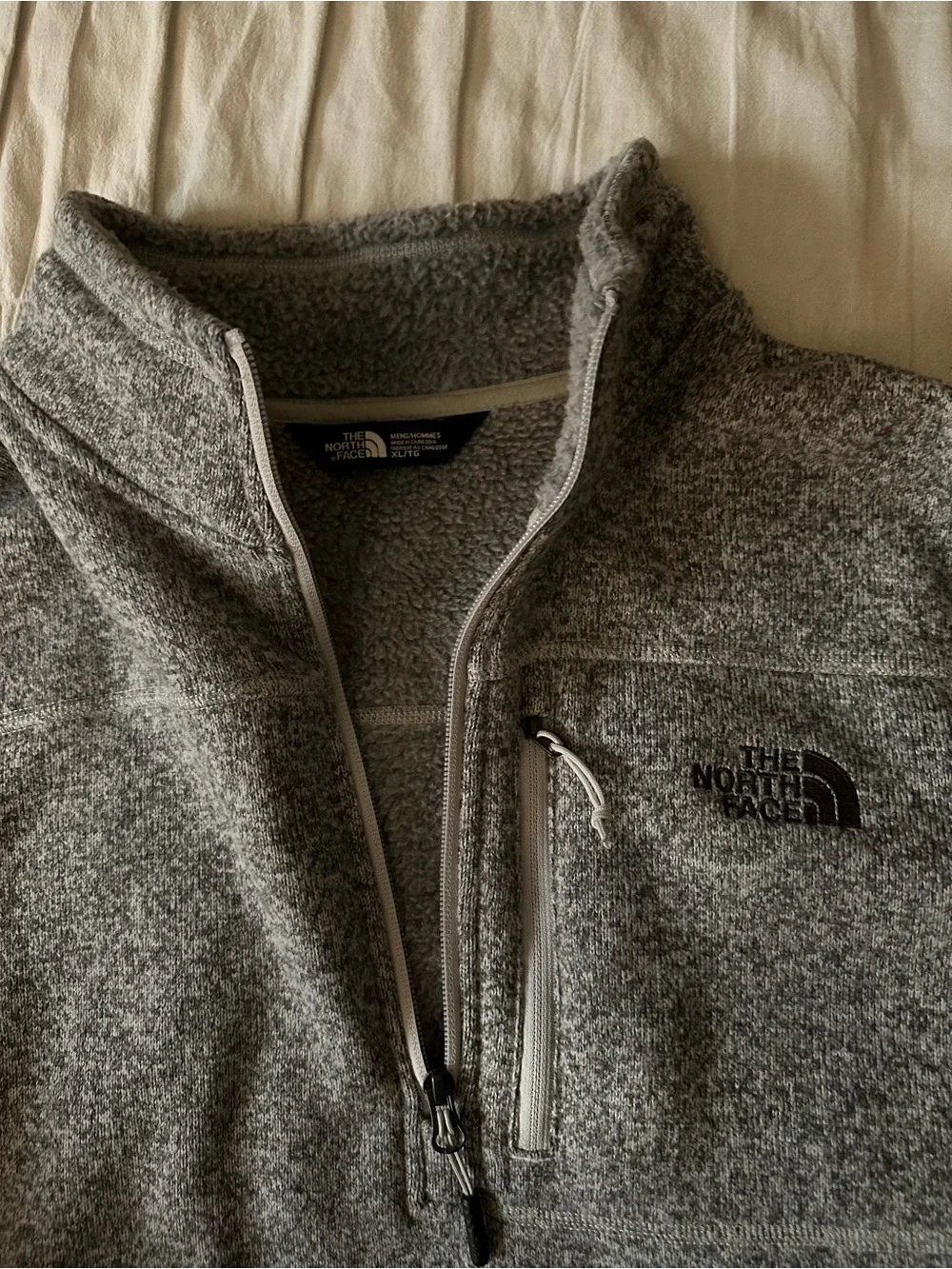 The North Face Men’s Grey Heather Quarter-Zip Fleece Pullover